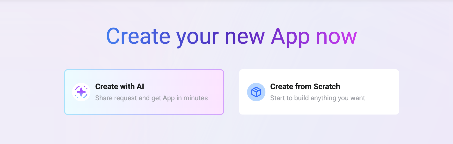Choose Create with AI when starting a new Component.app application